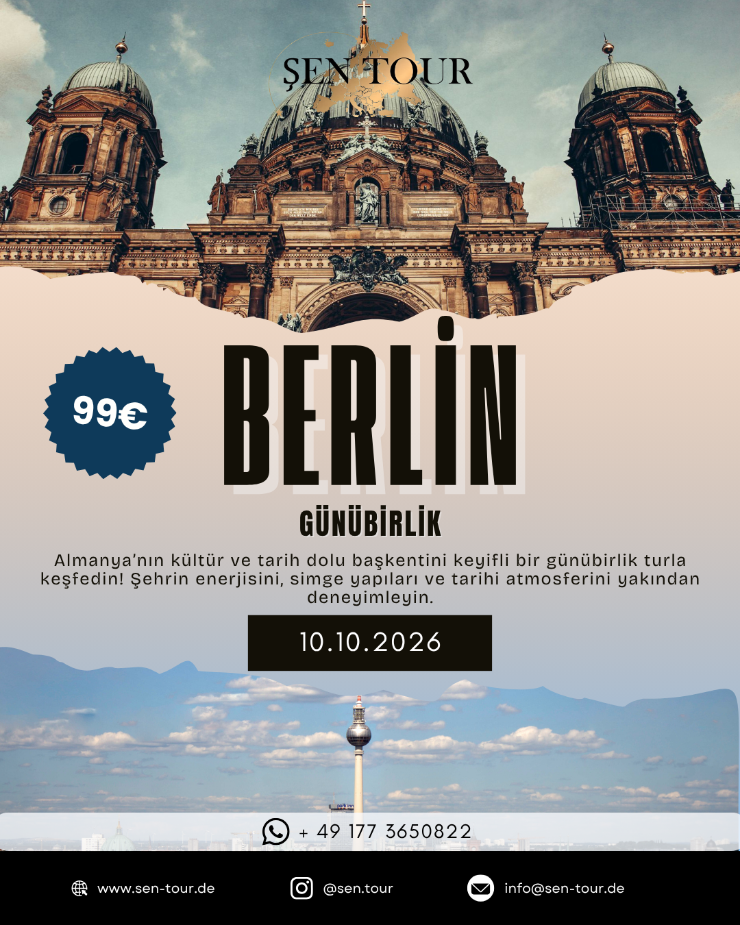 Şen Tour Berlin günübirlik şehir turu posteri
