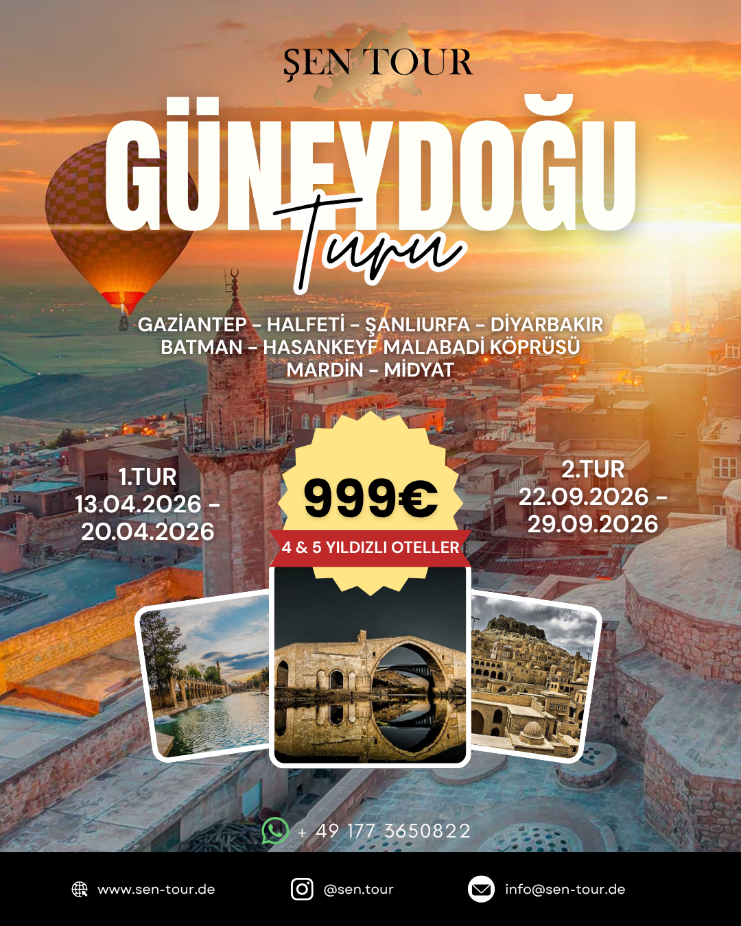 Şen Tour GAP Güneydoğu Anadolu kültür turu posteri